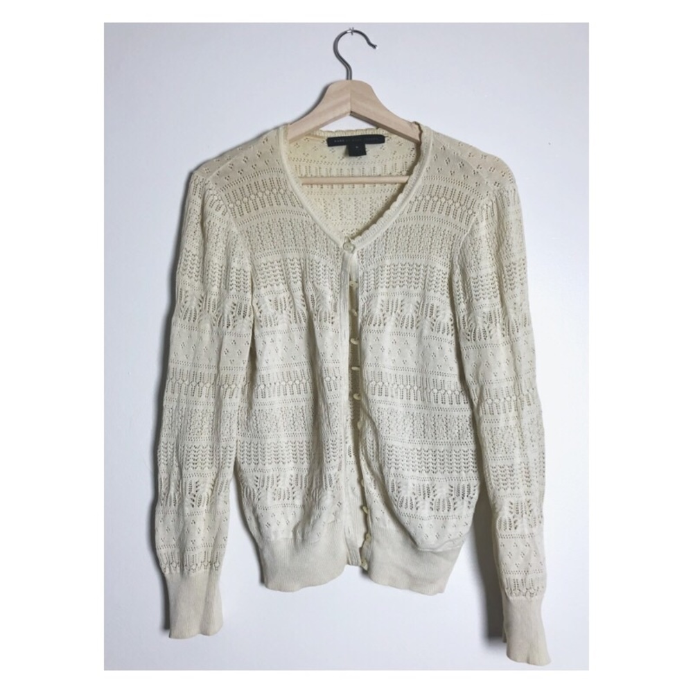 marc by marc jacobs cream crochet cardigan
